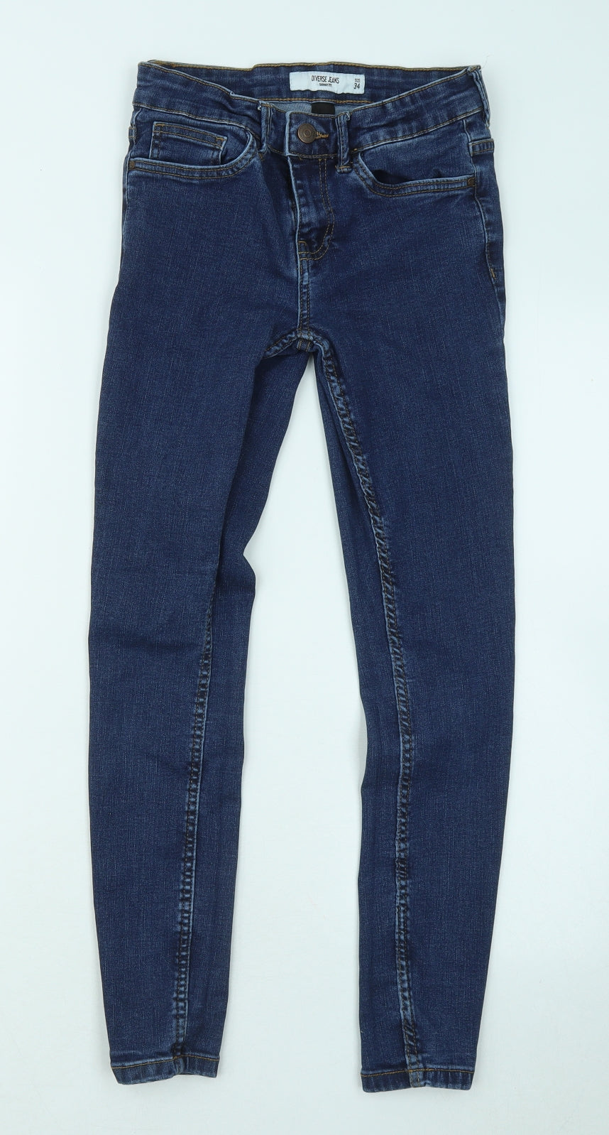 Womens UK Size 6 Diverse Regular Fit Skinny Blue Jeans