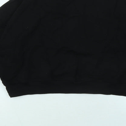 Boohoo Womens Black Cotton Pullover Sweatshirt Size L Pullover - LUXE