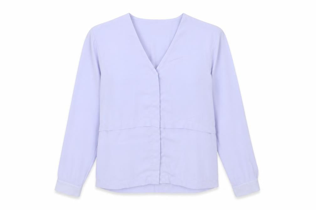 Womens UK Size 4 ASOS Blue Basic Button-Up