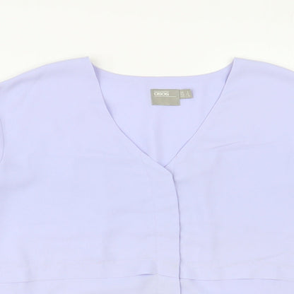 Womens UK Size 4 ASOS Blue Basic Button-Up