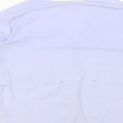 Womens UK Size 4 ASOS Blue Basic Button-Up