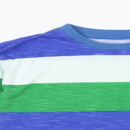 Leigh Baby Multicoloured Striped Cotton Pullover T-Shirt Size 18-24 Months Crew Neck Pullover