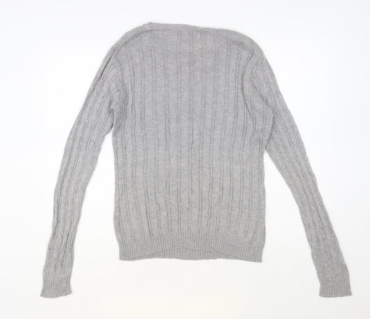 Womens UK Size M Brave Soul Grey Pullover Jumper
