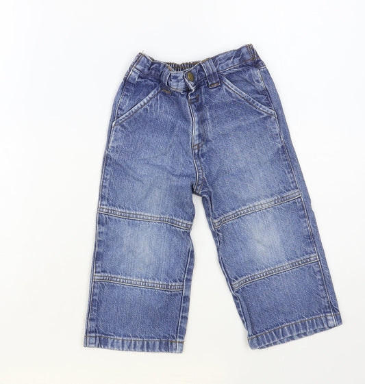 Adams Baby Blue Cotton Jogger Jeans Size 18-24 Months Snap