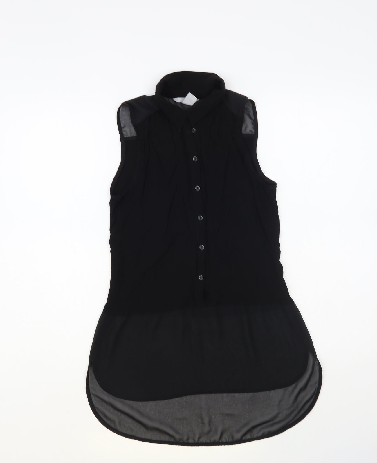 Womens UK Size 6 H&M Black Basic Button-Up