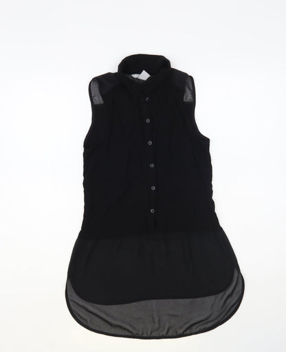Womens UK Size 6 H&M Black Basic Button-Up