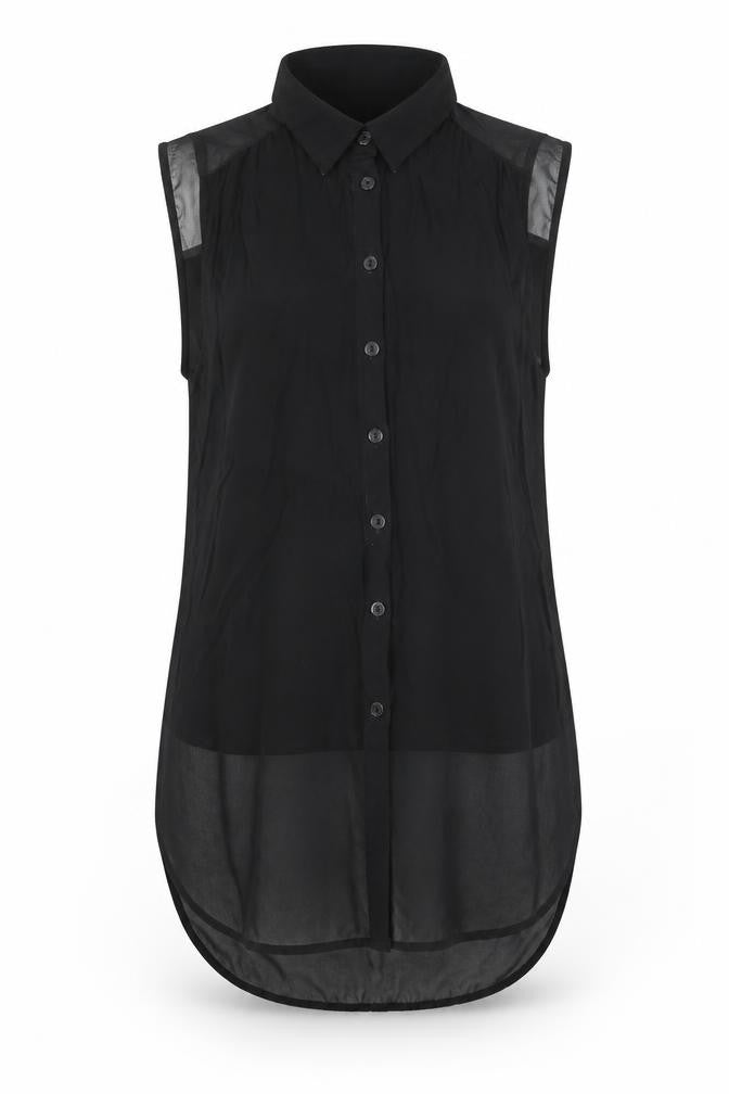 Womens UK Size 6 H&M Black Basic Button-Up