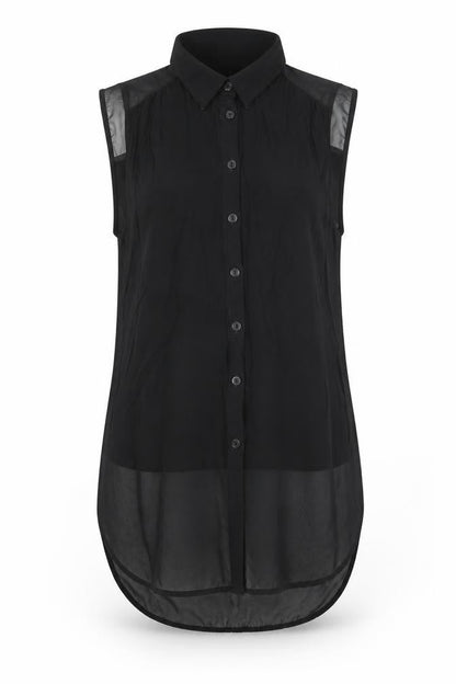 Womens UK Size 6 H&M Black Basic Button-Up