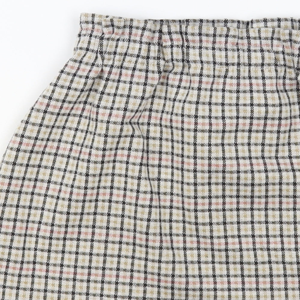 Primark Girls Grey Check Polyester A-Line Skirt Size 5-6 Years Regular Pull On