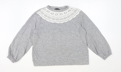 Womens UK Size 16 Dorothy Perkins Grey Pullover Jumper