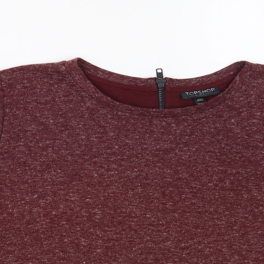 Womens UK Size 10 Topshop Purple Basic T-Shirt