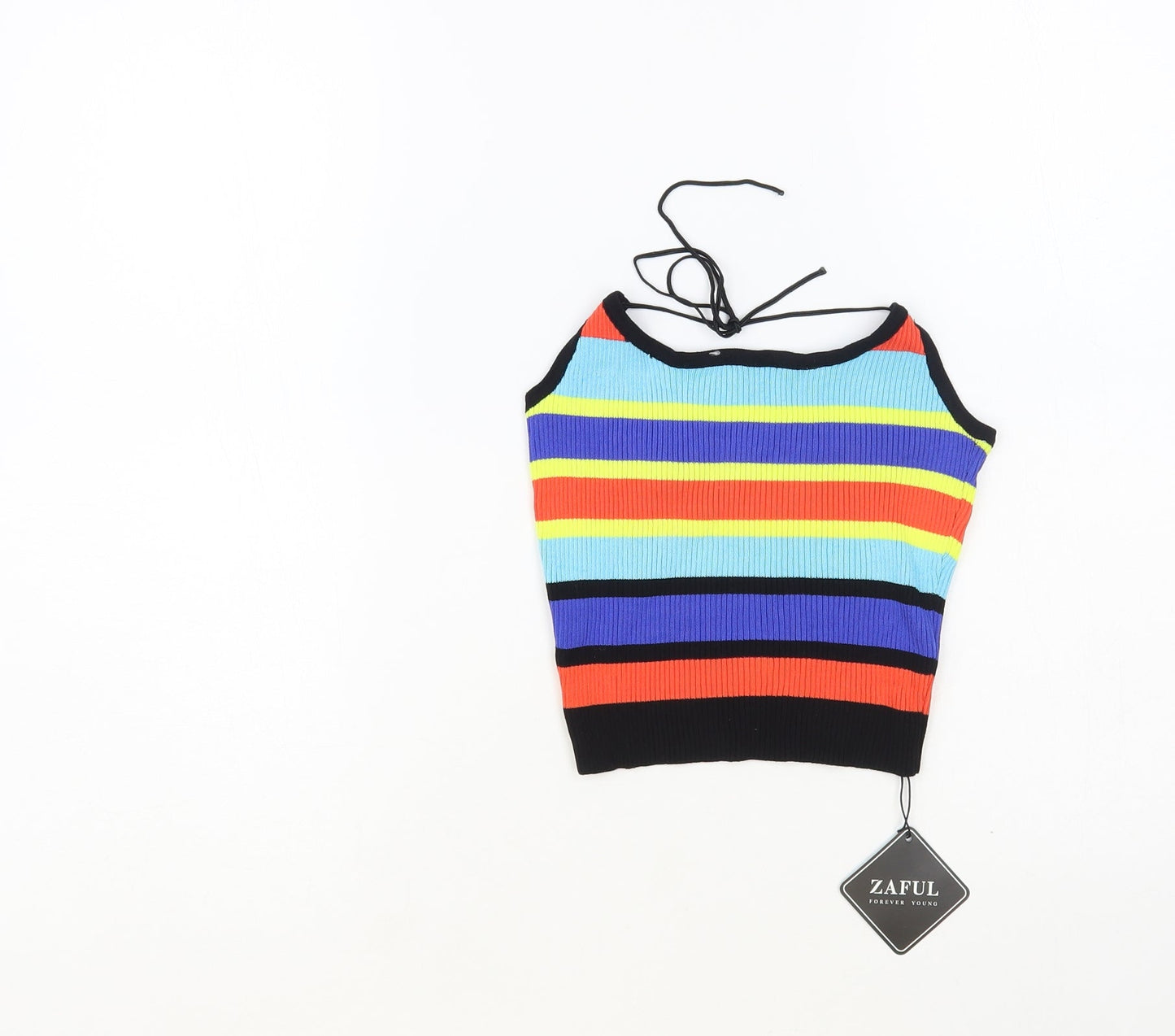Womens UK Size S Zaful Multicoloured Cropped Tank