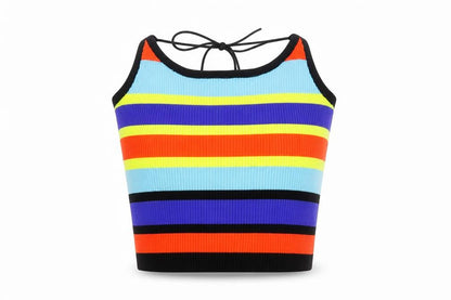 Womens UK Size S Zaful Multicoloured Cropped Tank
