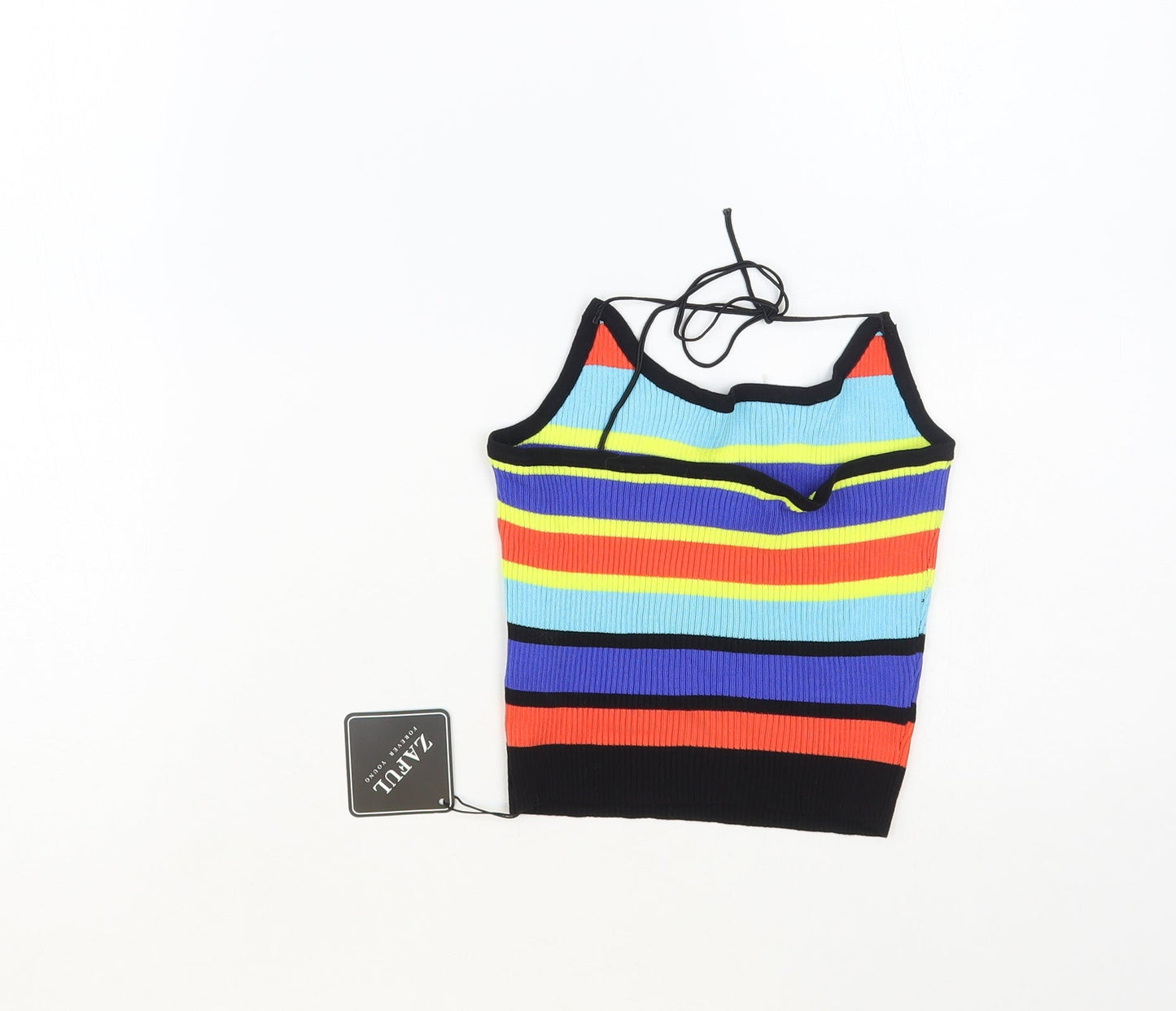 Womens UK Size S Zaful Multicoloured Cropped Tank