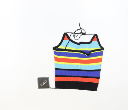 Womens UK Size S Zaful Multicoloured Cropped Tank