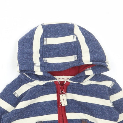 Marks and Spencer Boys Multicoloured Striped Cotton Full Zip Jumper Size 0-3 Months Zip