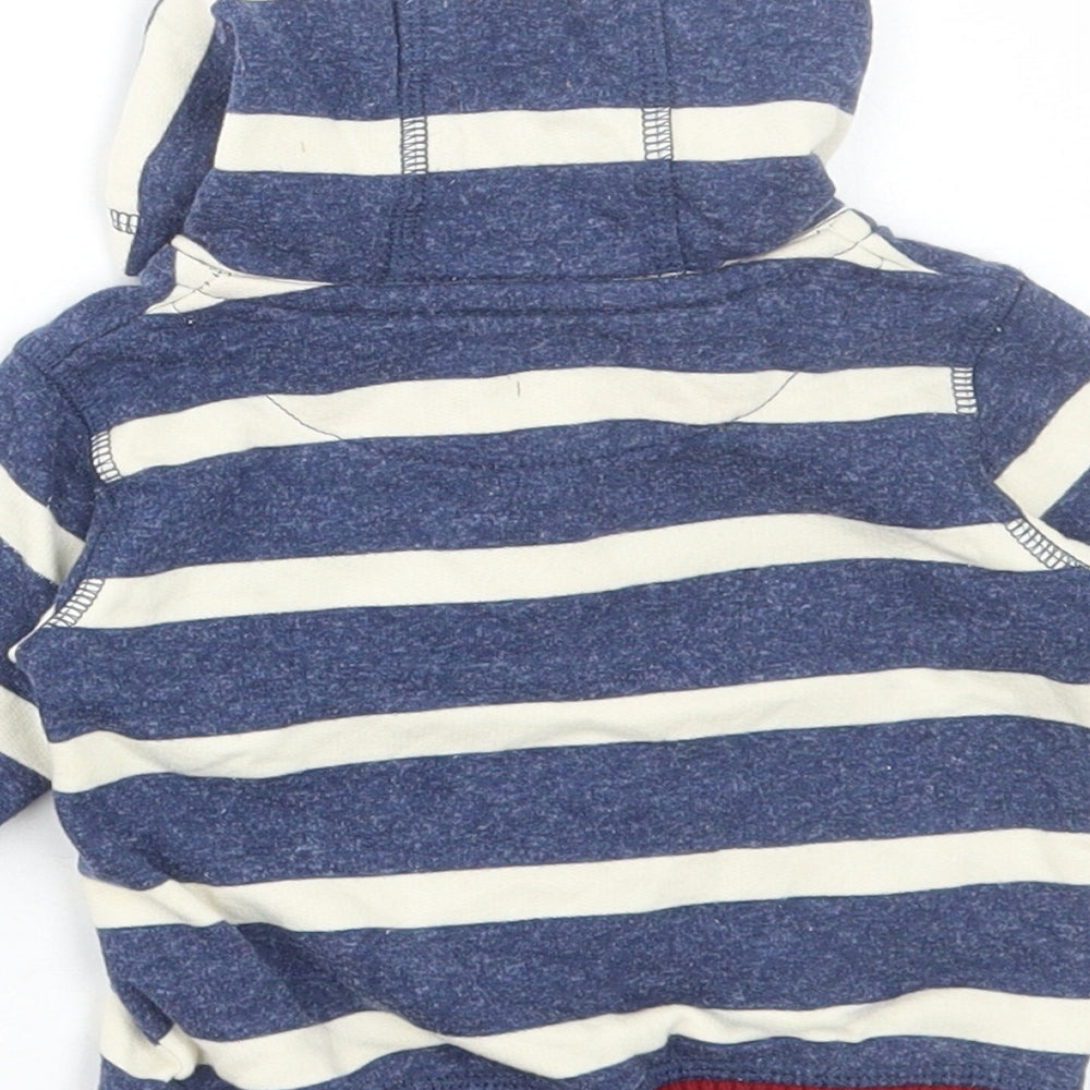 Marks and Spencer Boys Multicoloured Striped Cotton Full Zip Jumper Size 0-3 Months Zip