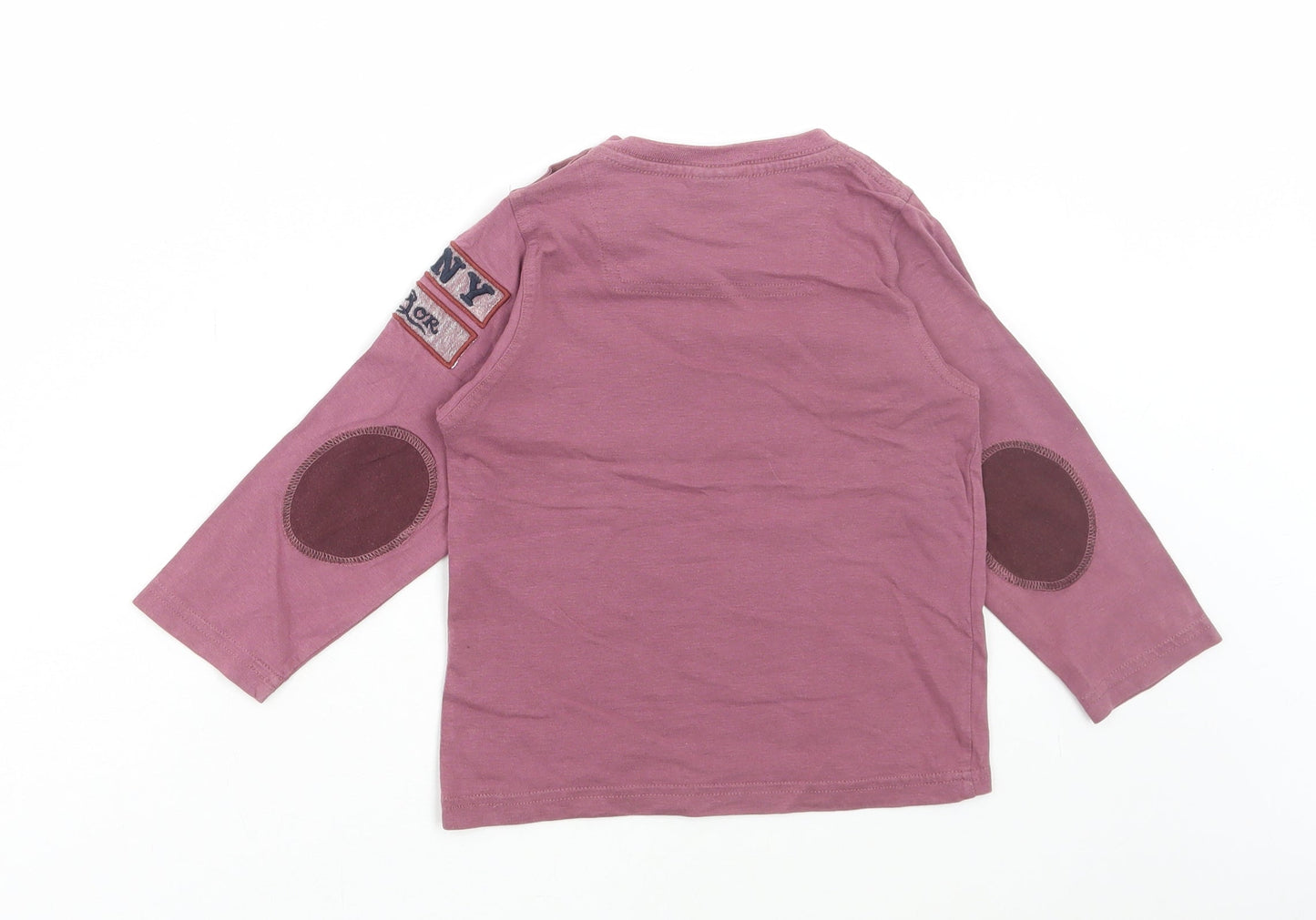 Sergent Major Girls Purple Polyester Basic T-Shirt Size 3 Years Round Neck Snap - New York