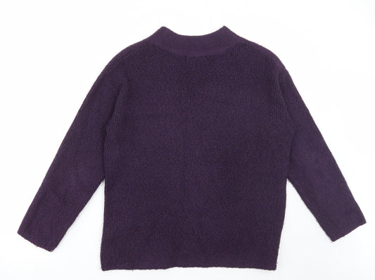 Dunnes Stores Womens Purple V-Neck Acrylic Pullover Jumper Size 8