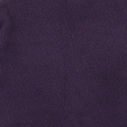 Dunnes Stores Womens Purple V-Neck Acrylic Pullover Jumper Size 8