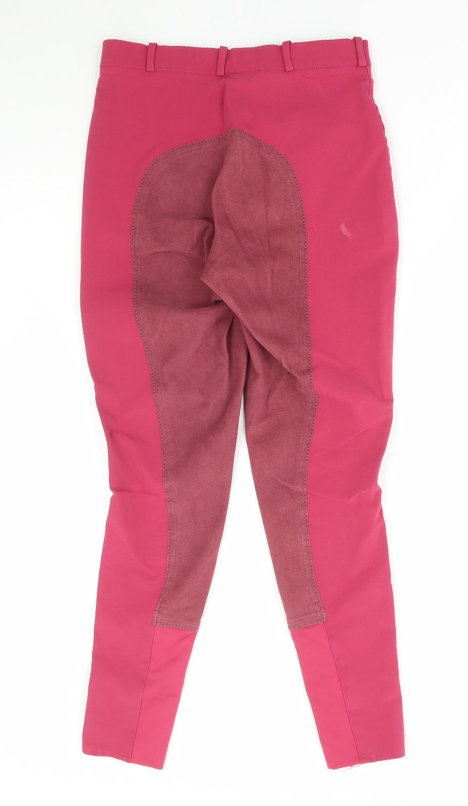 Hy Performanc Womens Pink Polyester Track Pants Trousers Size 28 in L28 in Regular Hook & Eye - Jodhpurs