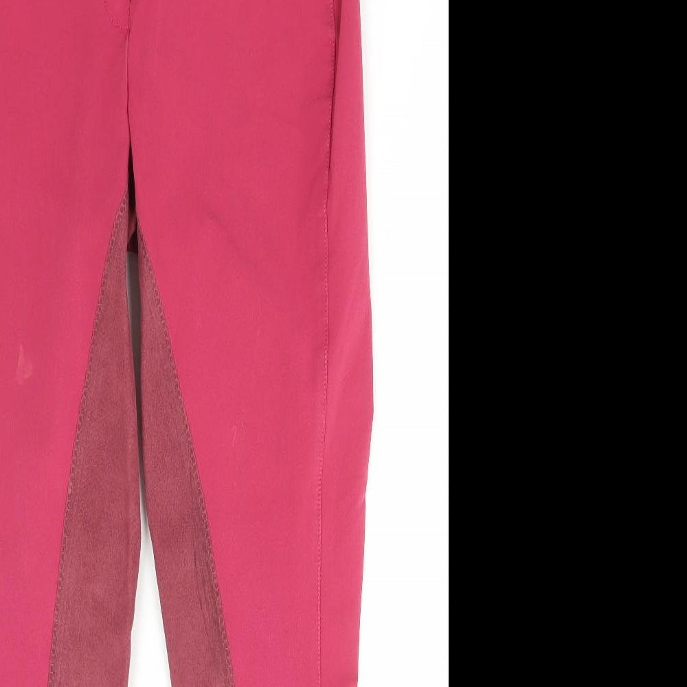 Hy Performanc Womens Pink Polyester Track Pants Trousers Size 28 in L28 in Regular Hook & Eye - Jodhpurs