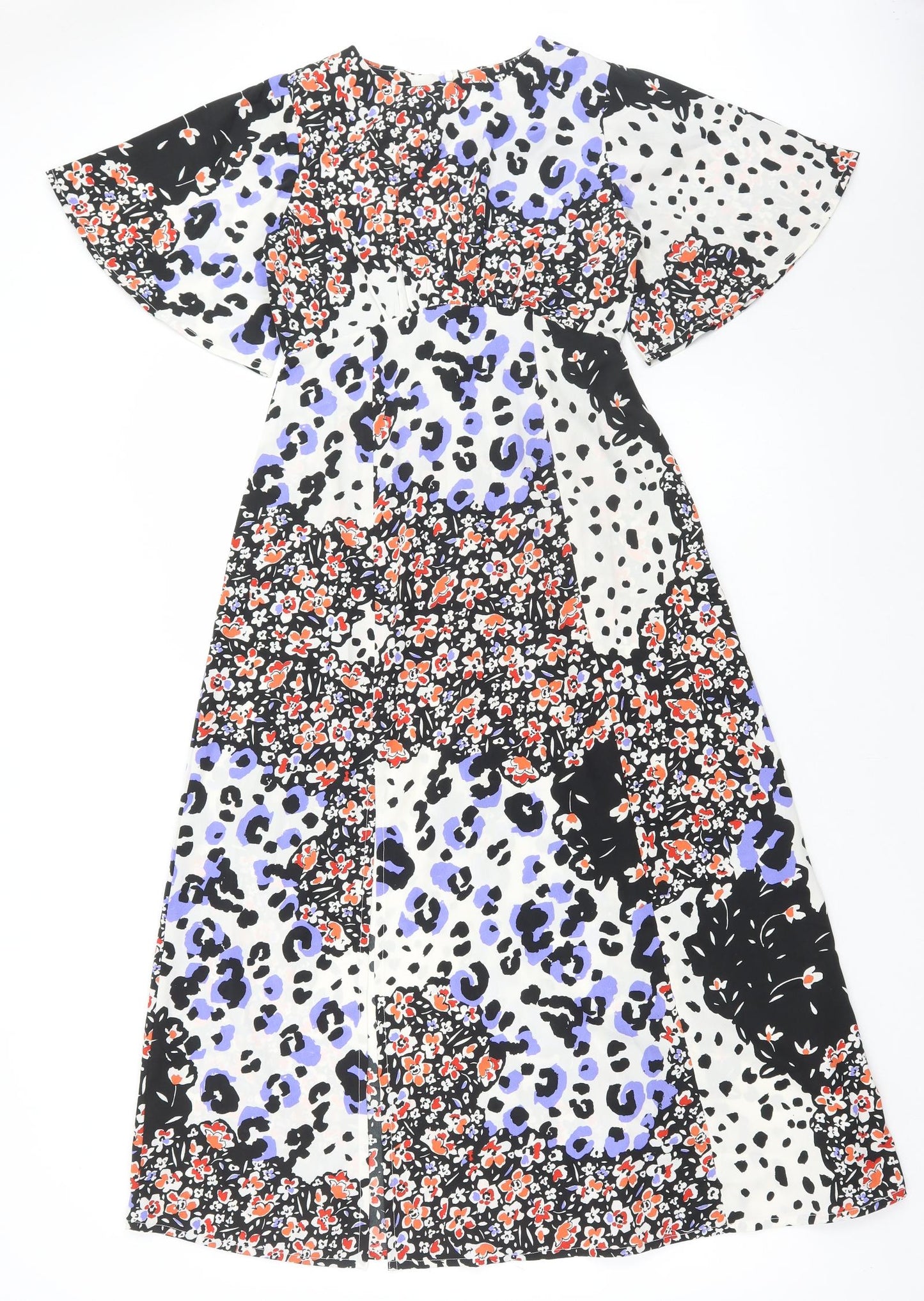 Influence Womens Multicoloured Animal Print Polyester A-Line Size 6 Round Neck Zip