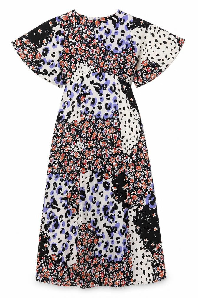 Influence Womens Multicoloured Animal Print Polyester A-Line Size 6 Round Neck Zip