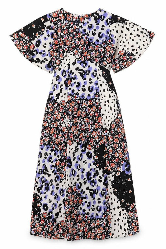 Influence Womens Multicoloured Animal Print Polyester A-Line Size 6 Round Neck Zip