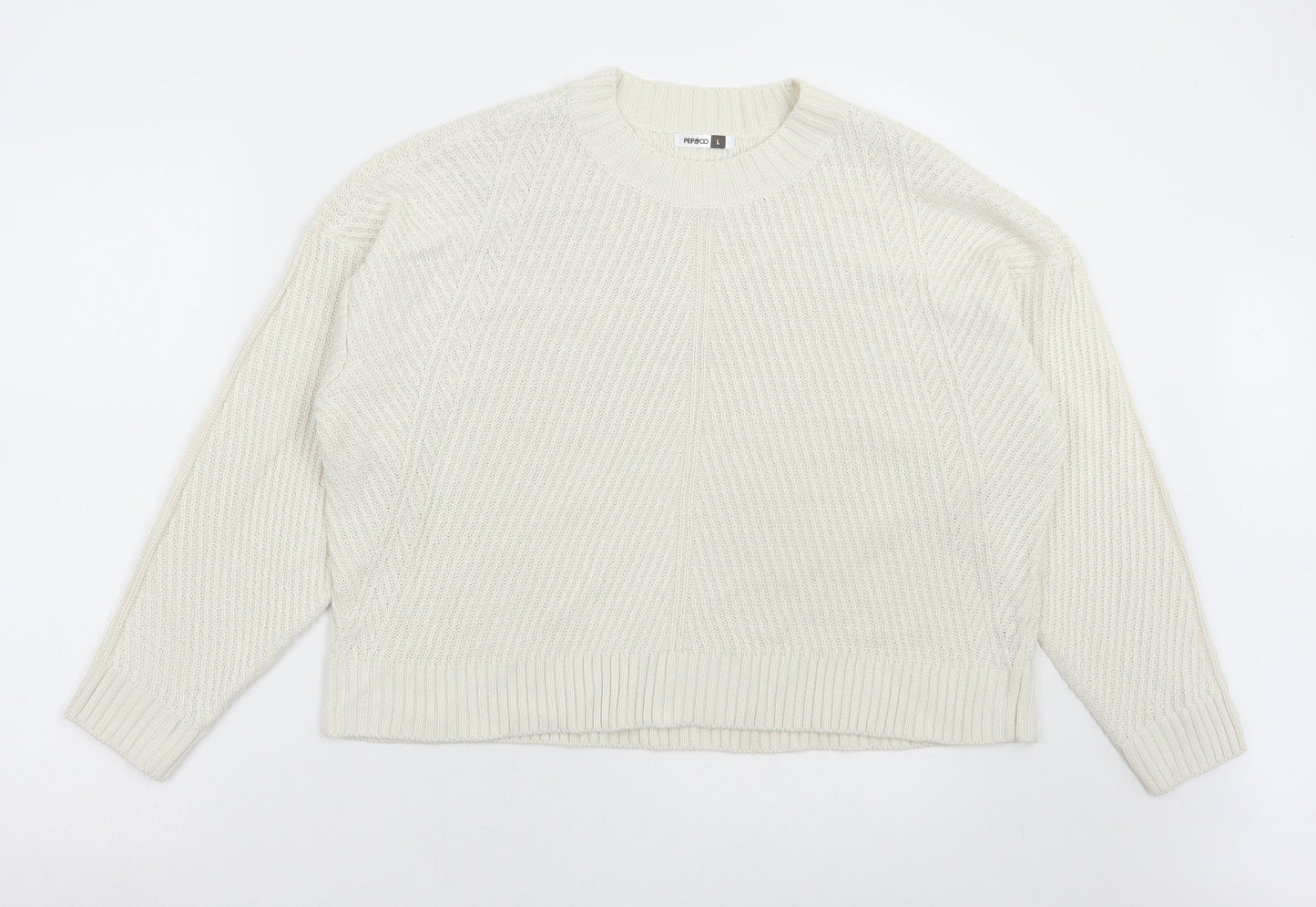 Womens UK Size L Pep & Co Ivory Pullover Jumper