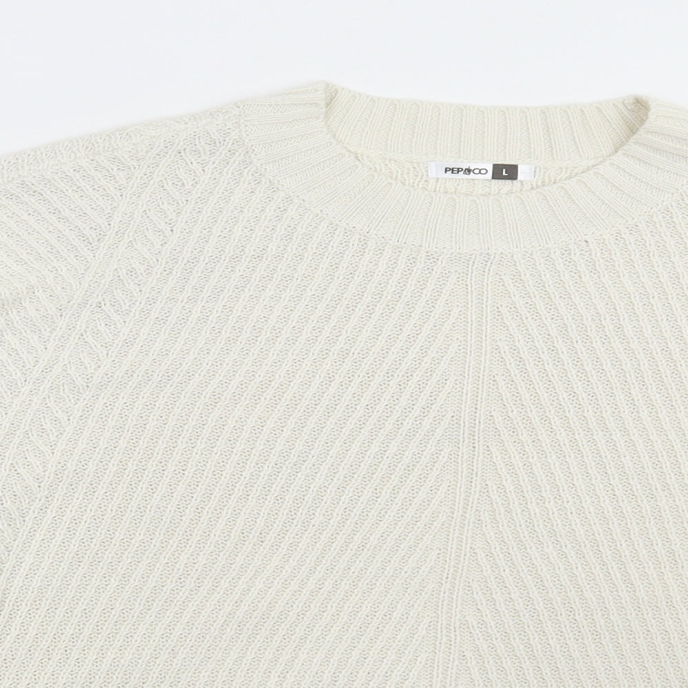 Womens UK Size L Pep & Co Ivory Pullover Jumper