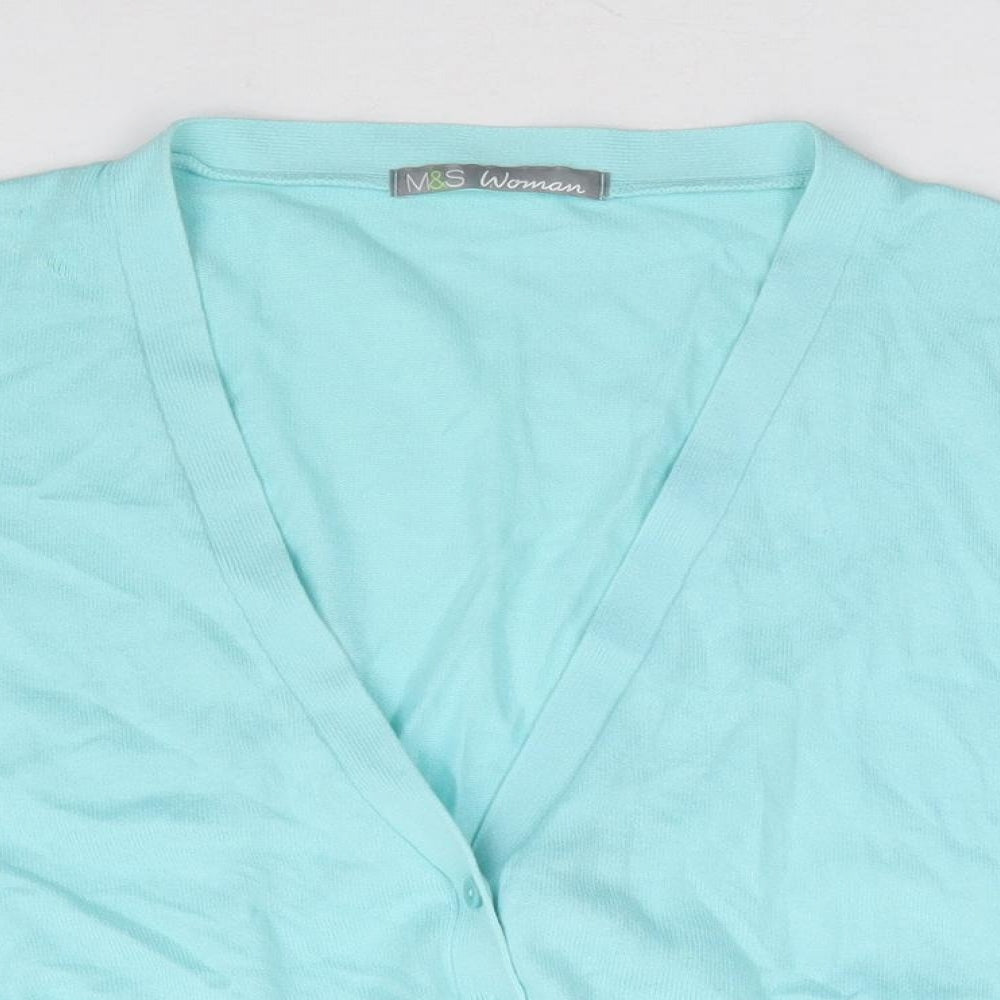 Womens UK Size 16 Marks and Spencer Blue Cardigan Jumper