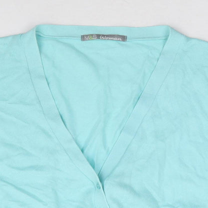 Womens UK Size 16 Marks and Spencer Blue Cardigan Jumper