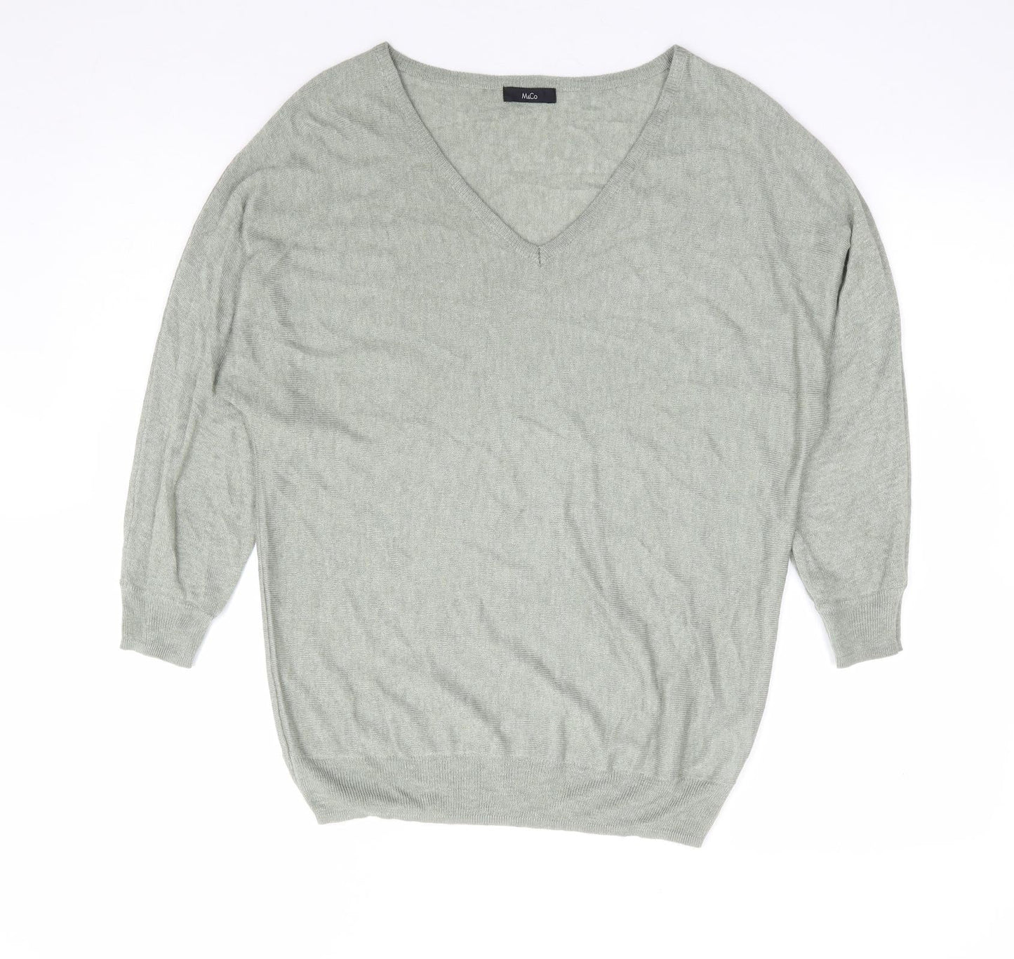 Womens UK Size 10 M&Co Green Pullover Jumper
