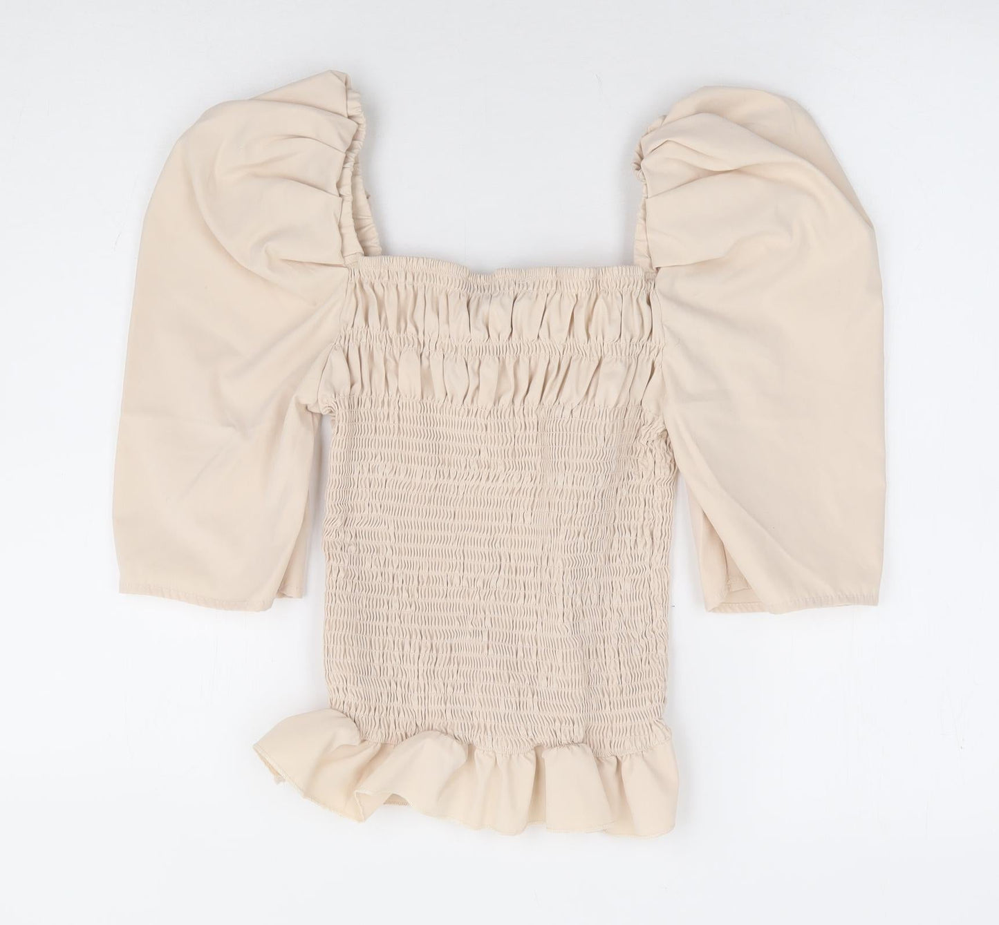 Womens UK Size S In Vogue Beige Basic Blouse