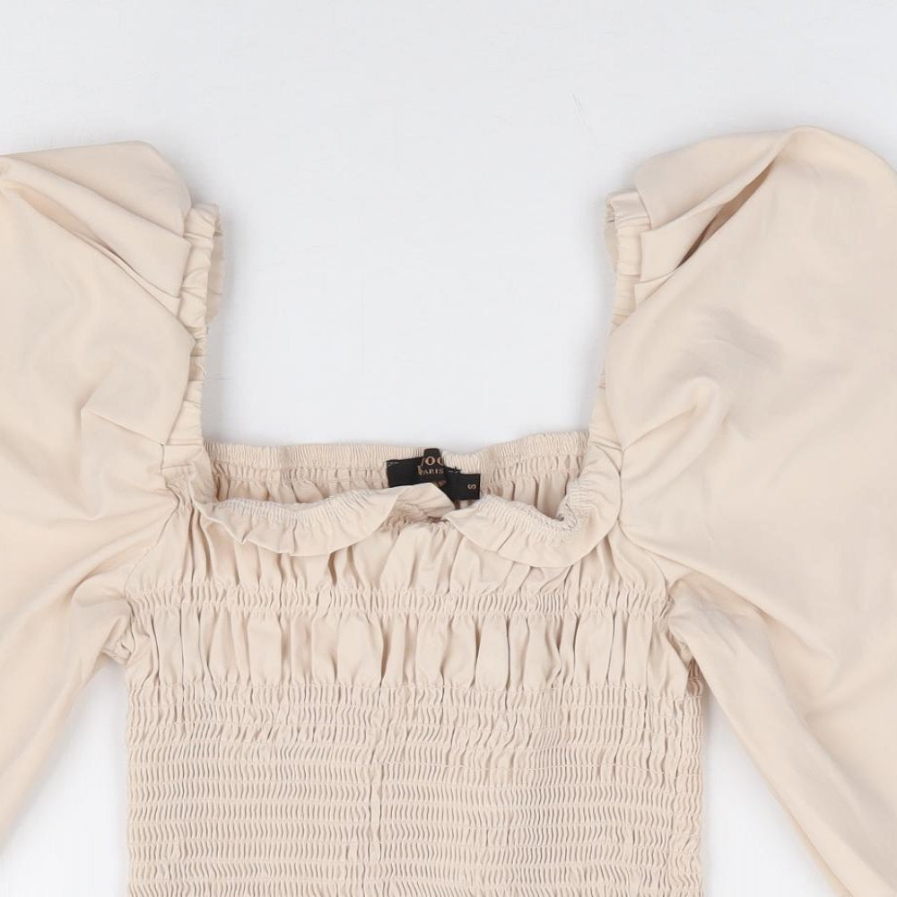 Womens UK Size S In Vogue Beige Basic Blouse