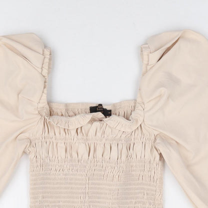 Womens UK Size S In Vogue Beige Basic Blouse