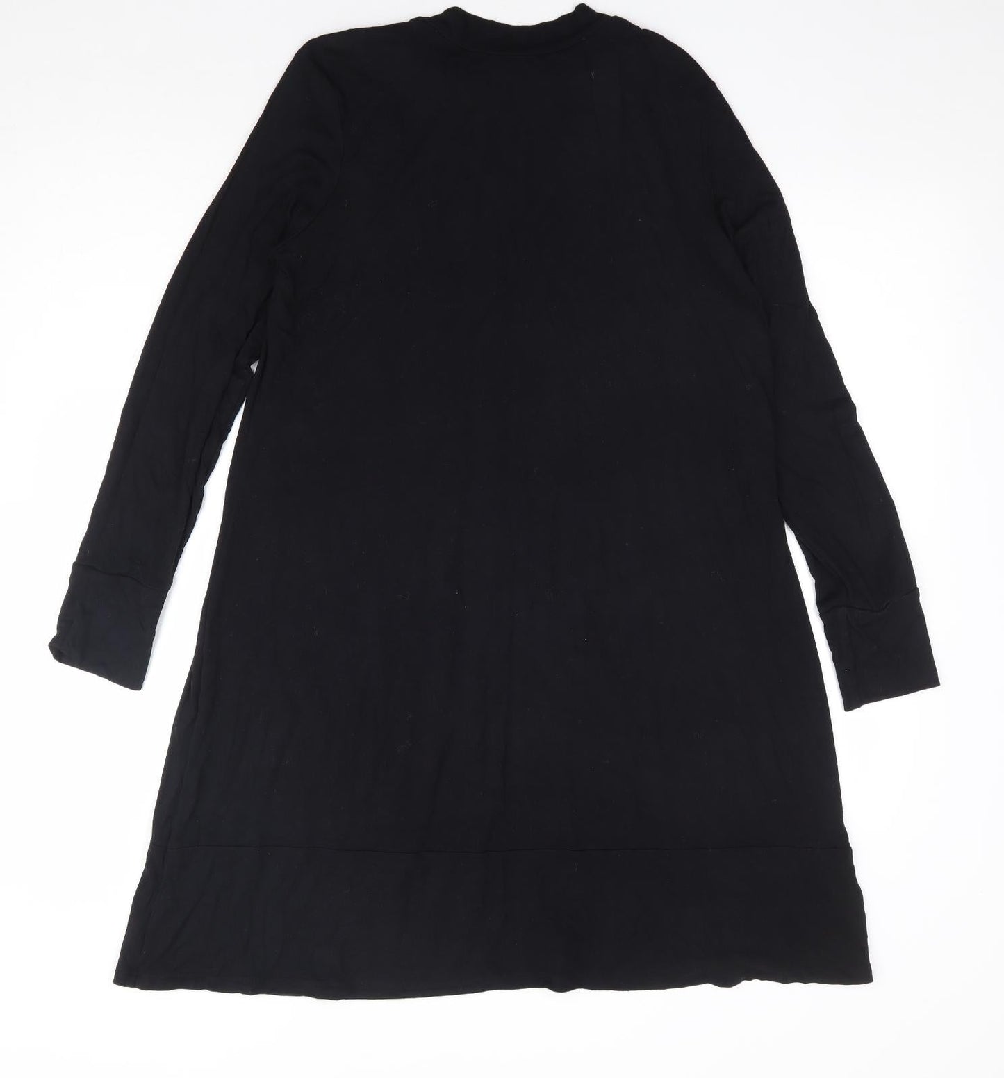 Marks and Spencer Womens Black Viscose A-Line Size 14 Mock Neck Pullover