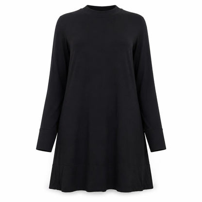 Marks and Spencer Womens Black Viscose A-Line Size 14 Mock Neck Pullover