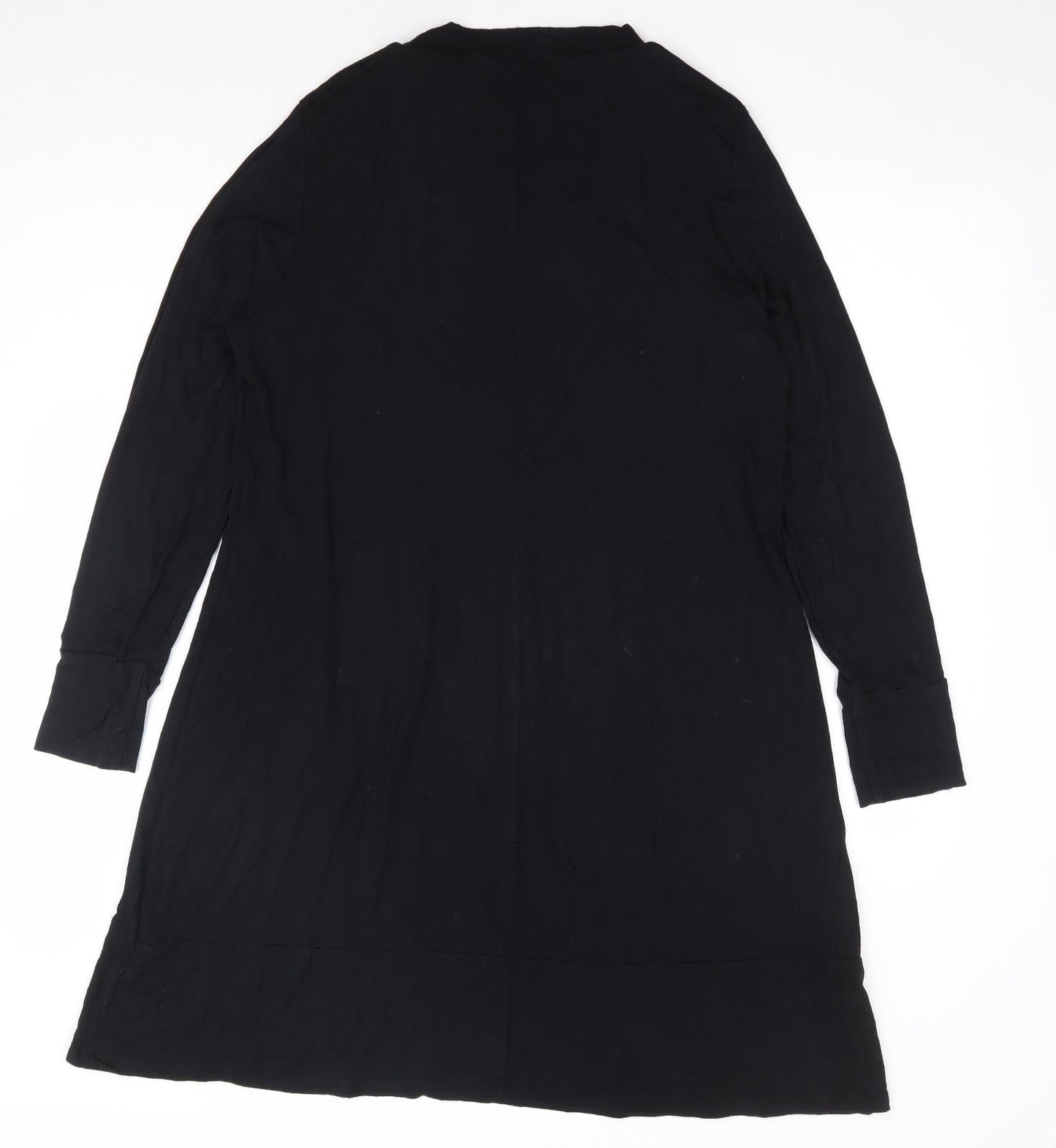 Marks and Spencer Womens Black Viscose A-Line Size 14 Mock Neck Pullover