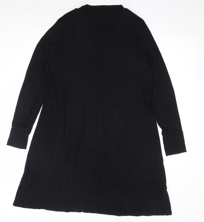 Marks and Spencer Womens Black Viscose A-Line Size 14 Mock Neck Pullover