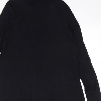 Marks and Spencer Womens Black Viscose A-Line Size 14 Mock Neck Pullover