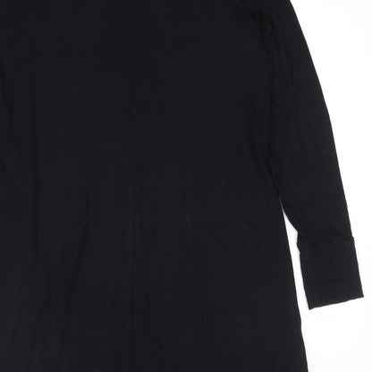 Marks and Spencer Womens Black Viscose A-Line Size 14 Mock Neck Pullover