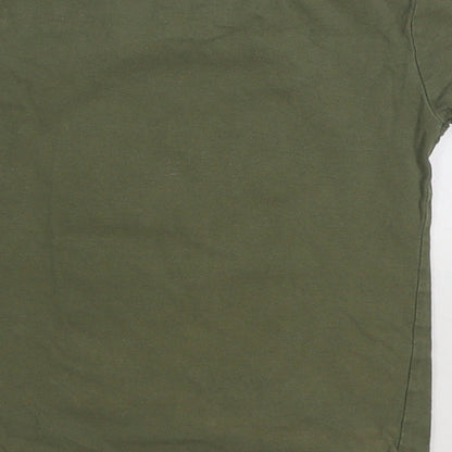 Dunnes Stores Boys Green 100% Cotton Basic T-Shirt Size 2 Years Round Neck Pullover - Slogan Palm Tress