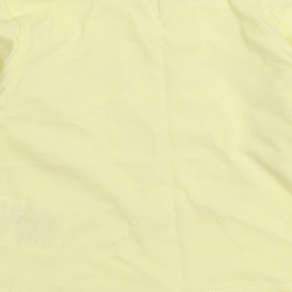 Dopo Dopo Girls Yellow 100% Cotton Basic T-Shirt Size 6-9 Months Round Neck Snap - Mummy and Daddy = Me