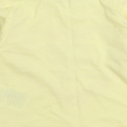 Dopo Dopo Girls Yellow 100% Cotton Basic T-Shirt Size 6-9 Months Round Neck Snap - Mummy and Daddy = Me