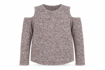 915 Generation Girls Purple Polyester Basic T-Shirt Size 12-13 Years Round Neck Pullover - Open Shoulder