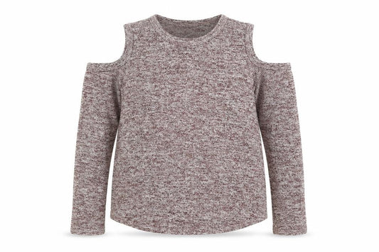915 Generation Girls Purple Polyester Basic T-Shirt Size 12-13 Years Round Neck Pullover - Open Shoulder