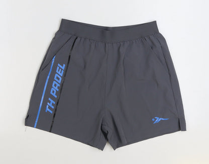 Tenth Mens Grey Polyester Sweat Shorts Size S Regular