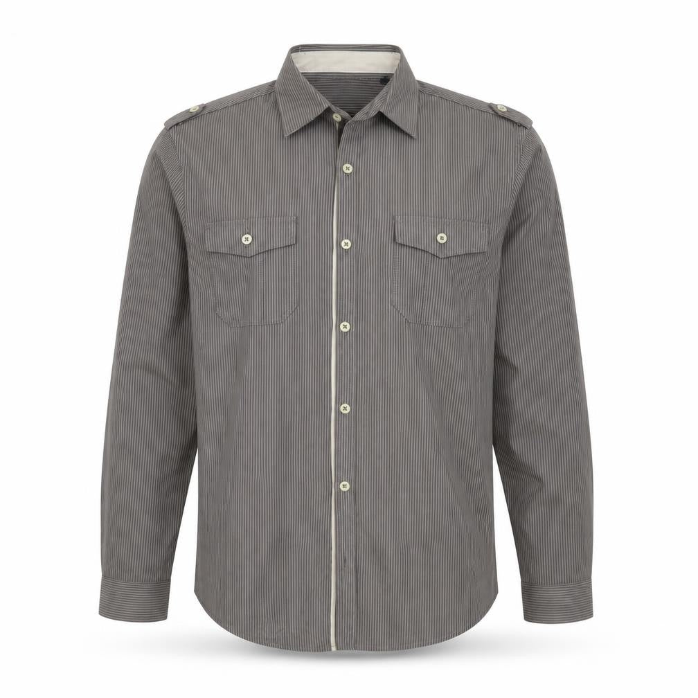 Mens UK Size M River Island Grey  Button-Up Long Sleeve Casual Shirt